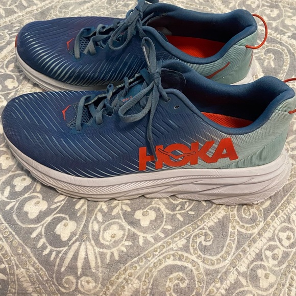- Hoka One One Rincon 3 Mens Size 10.5D 1119395 RTEB Real Teal Eggshell Bl…